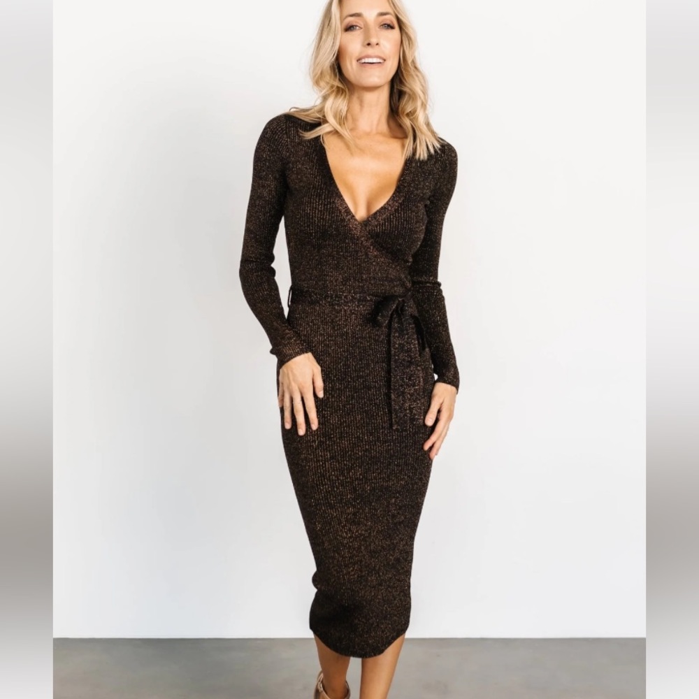 Ribbed Shimmer Midi Dress